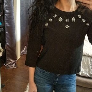 Black shirt with silver embellishments